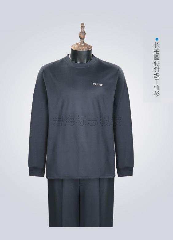 长袖圆领针织T恤衫